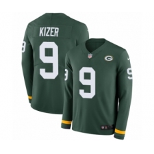 Men's Nike Green Bay Packers #9 DeShone Kizer Limited Green Therma Long Sleeve NFL Jersey