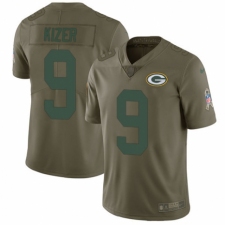 Men's Nike Green Bay Packers #9 DeShone Kizer Limited Olive 2017 Salute to Service NFL Jersey