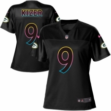 Women's Nike Green Bay Packers #9 DeShone Kizer Game Black Fashion NFL Jersey