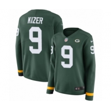 Women's Nike Green Bay Packers #9 DeShone Kizer Limited Green Therma Long Sleeve NFL Jersey