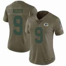 Women's Nike Green Bay Packers #9 DeShone Kizer Limited Olive 2017 Salute to Service NFL Jersey