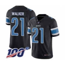 Men's Detroit Lions #21 Tracy Walker Limited Black Rush Vapor Untouchable 100th Season Football Jersey
