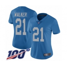 Women's Detroit Lions #21 Tracy Walker Blue Alternate Vapor Untouchable Limited Player 100th Season Football Jersey