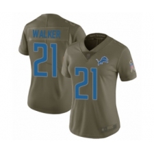 Women's Detroit Lions #21 Tracy Walker Limited Olive 2017 Salute to Service Football Jersey