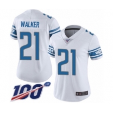 Women's Detroit Lions #21 Tracy Walker White Vapor Untouchable Limited Player 100th Season Football Jersey