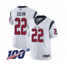 Men's Houston Texans #22 Aaron Colvin White Vapor Untouchable Limited Player 100th Season Football Jersey