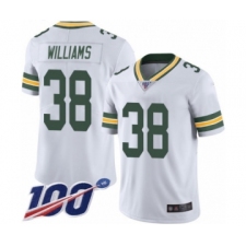 Men's Green Bay Packers #38 Tramon Williams White Vapor Untouchable Limited Player 100th Season Football Jersey