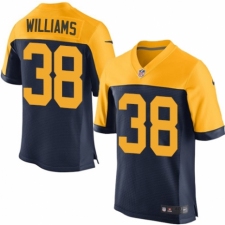 Men's Nike Green Bay Packers #38 Tramon Williams Elite Navy Blue Alternate NFL Jersey