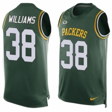 Men's Nike Green Bay Packers #38 Tramon Williams Limited Green Player Name & Number Tank Top NFL Jersey