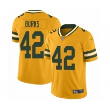 Men's Green Bay Packers #42 Oren Burks Limited Gold Inverted Legend Football Jersey