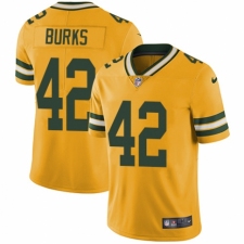 Men's Nike Green Bay Packers #42 Oren Burks Elite Gold Rush Vapor Untouchable NFL Jersey