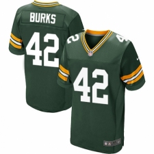 Men's Nike Green Bay Packers #42 Oren Burks Elite Green Team Color NFL Jersey