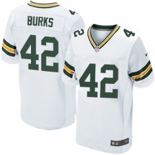 Men's Nike Green Bay Packers #42 Oren Burks Elite White NFL Jersey