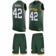 Men's Nike Green Bay Packers #42 Oren Burks Limited Green Tank Top Suit NFL Jersey