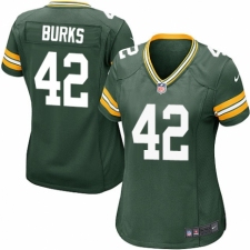 Women's Nike Green Bay Packers #42 Oren Burks Game Green Team Color NFL Jersey