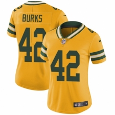 Women's Nike Green Bay Packers #42 Oren Burks Limited Gold Rush Vapor Untouchable NFL Jersey