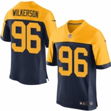 Men's Nike Green Bay Packers #96 Muhammad Wilkerson Elite Navy Blue Alternate NFL Jersey