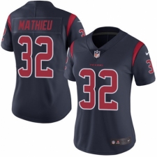 Women's Nike Houston Texans #32 Tyrann Mathieu Limited Navy Blue Rush Vapor Untouchable NFL Jersey