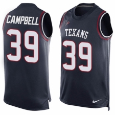 Men's Nike Houston Texans #39 Ibraheim Campbell Limited Navy Blue Player Name & Number Tank Top NFL Jersey