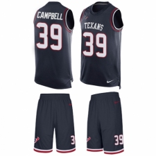 Men's Nike Houston Texans #39 Ibraheim Campbell Limited Navy Blue Tank Top Suit NFL Jersey