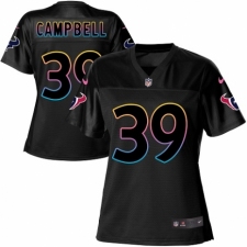Women's Nike Houston Texans #39 Ibraheim Campbell Game Black Fashion NFL Jersey