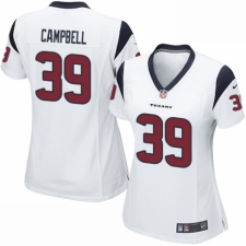 Women's Nike Houston Texans #39 Ibraheim Campbell Game White NFL Jersey
