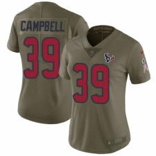 Women's Nike Houston Texans #39 Ibraheim Campbell Limited Olive 2017 Salute to Service NFL Jersey