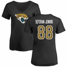 NFL Women's Nike Jacksonville Jaguars #88 Austin Seferian-Jenkins Black Name & Number Logo Slim Fit T-Shirt