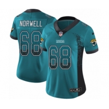 Women's Nike Jacksonville Jaguars #68 Andrew Norwell Limited Teal Green Rush Drift Fashion NFL Jersey
