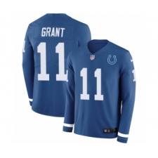 Men's Nike Indianapolis Colts #11 Ryan Grant Limited Blue Therma Long Sleeve NFL Jersey