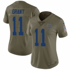 Women's Nike Indianapolis Colts #11 Ryan Grant Limited Olive 2017 Salute to Service NFL Jersey