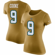 NFL Women's Nike Jacksonville Jaguars #9 Logan Cooke Gold Rush Pride Name & Number T-Shirt