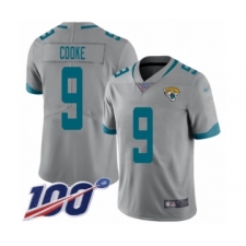 Youth Jacksonville Jaguars #9 Logan Cooke Silver Inverted Legend Limited 100th Season Football Jersey