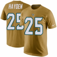 NFL Men's Nike Jacksonville Jaguars #25 D.J. Hayden Gold Rush Pride Name & Number T-Shirt