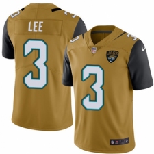 Men's Nike Jacksonville Jaguars #3 Tanner Lee Limited Gold Rush Vapor Untouchable NFL Jersey