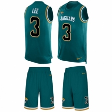 Men's Nike Jacksonville Jaguars #3 Tanner Lee Limited Teal Green Tank Top Suit NFL Jersey