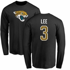 NFL Nike Jacksonville Jaguars #3 Tanner Lee Black Name & Number Logo Long Sleeve T-Shirt