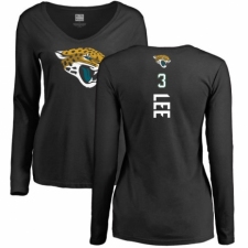 NFL Women's Nike Jacksonville Jaguars #3 Tanner Lee Black Backer Slim Fit Long Sleeve T-Shirt