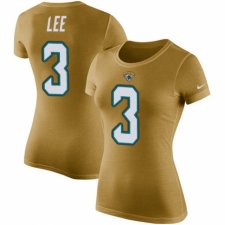 NFL Women's Nike Jacksonville Jaguars #3 Tanner Lee Gold Rush Pride Name & Number T-Shirt