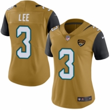 Women's Nike Jacksonville Jaguars #3 Tanner Lee Limited Gold Rush Vapor Untouchable NFL Jersey