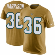 NFL Men's Nike Jacksonville Jaguars #36 Ronnie Harrison Gold Rush Pride Name & Number T-Shirt