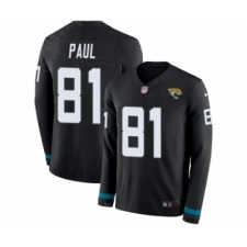 Men's Nike Jacksonville Jaguars #81 Niles Paul Limited Black Therma Long Sleeve NFL Jersey