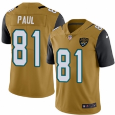 Men's Nike Jacksonville Jaguars #81 Niles Paul Limited Gold Rush Vapor Untouchable NFL Jersey