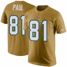 NFL Men's Nike Jacksonville Jaguars #81 Niles Paul Gold Rush Pride Name & Number T-Shirt
