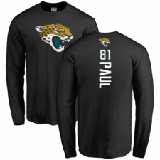 NFL Nike Jacksonville Jaguars #81 Niles Paul Black Backer Long Sleeve T-Shirt