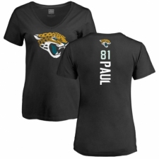 NFL Women's Nike Jacksonville Jaguars #81 Niles Paul Black Backer V-Neck T-Shirt