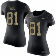 NFL Women's Nike Jacksonville Jaguars #81 Niles Paul Black Camo Salute to Service T-Shirt