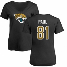 NFL Women's Nike Jacksonville Jaguars #81 Niles Paul Black Name & Number Logo Slim Fit T-Shirt