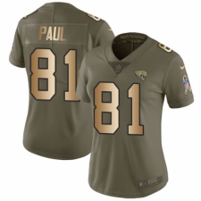 Women's Nike Jacksonville Jaguars #81 Niles Paul Limited Olive/Gold 2017 Salute to Service NFL Jersey