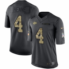 Men's Nike Kansas City Chiefs #4 Chad Henne Limited Black 2016 Salute to Service NFL Jersey